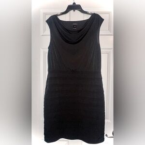 Ann Taylor Black Layered Stretch Dress Size 14